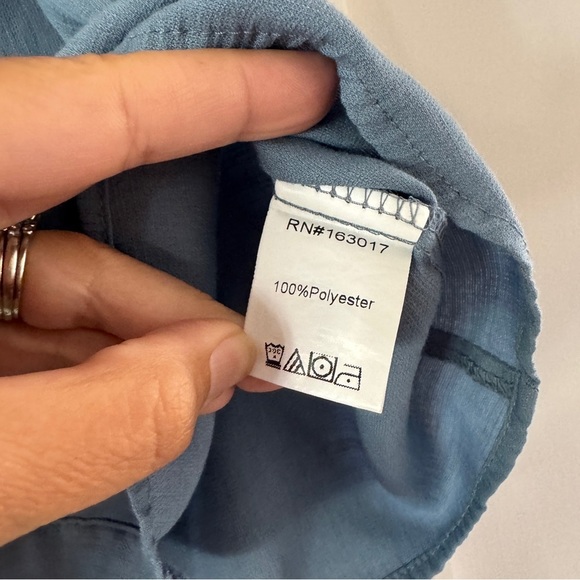 Princess Polly Chloe Slate Button Down - Top Only - 
 Blue Blouse Size 2 - Picture 7 of 9